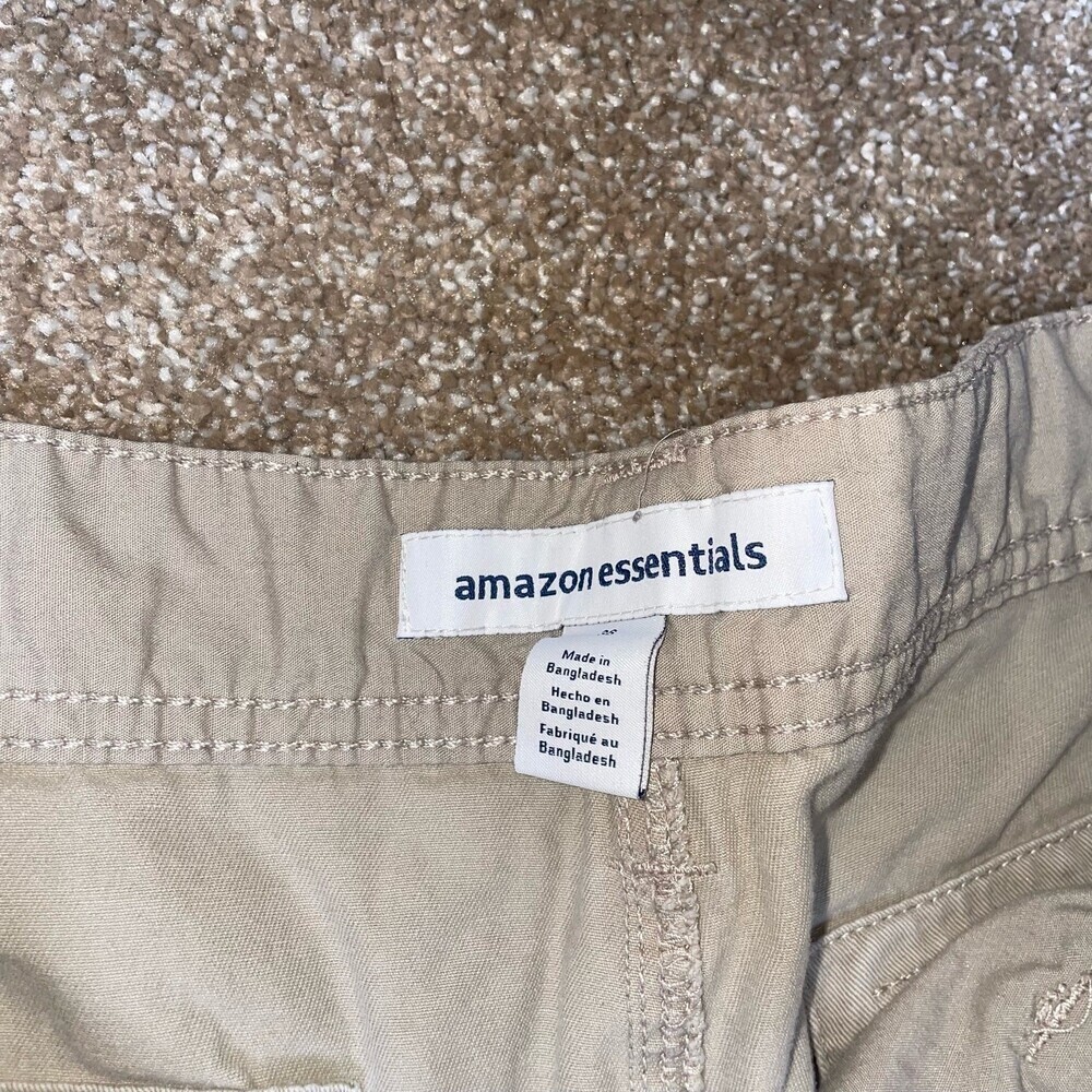Amazon Essentials mens cargo shorts khaki multi-pocket SZ 36" - Picture 4 of 4